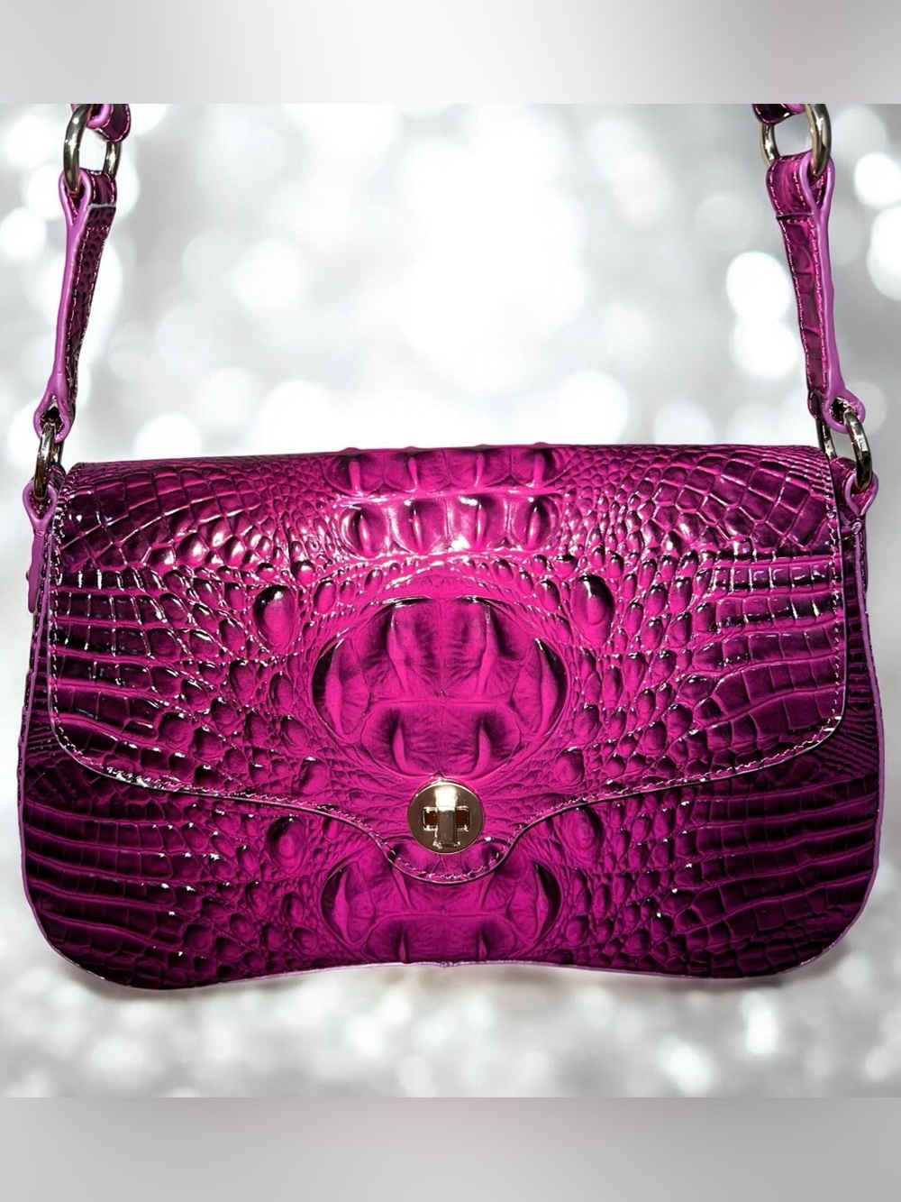 NWT Brahmin Leather NERIDA Shoulder Bag, Sugar Plum Melbourne